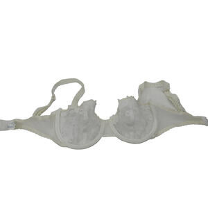 Passionata Bra Womens 32D White Sheer‎ Floral Lace Underwire Lingerie Mesh Sexy
